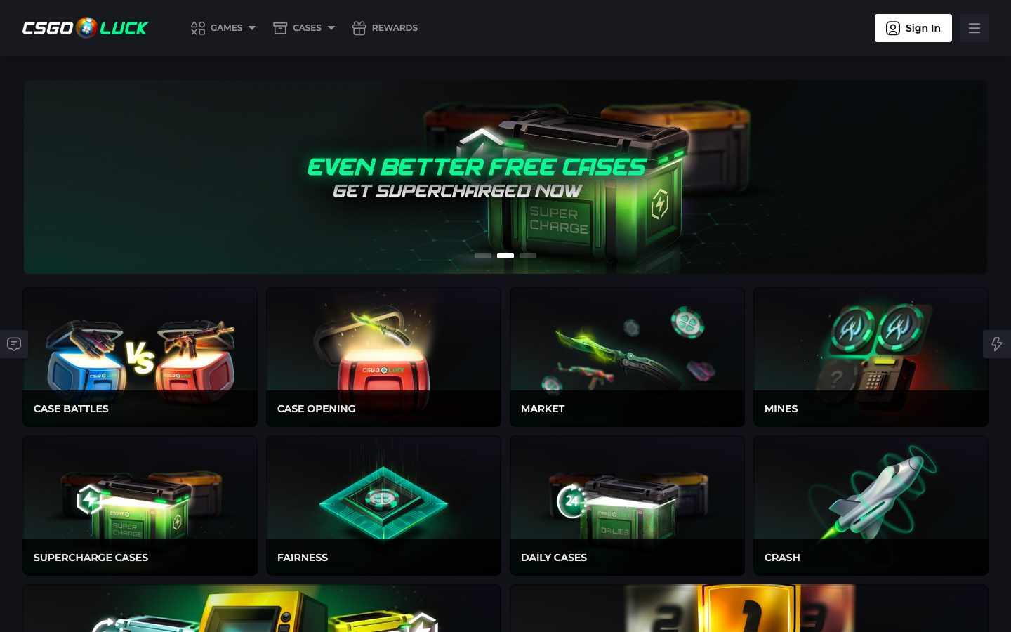 CSGOLuck platform screenshot for CS2 vs CSGO jackpot comparison
